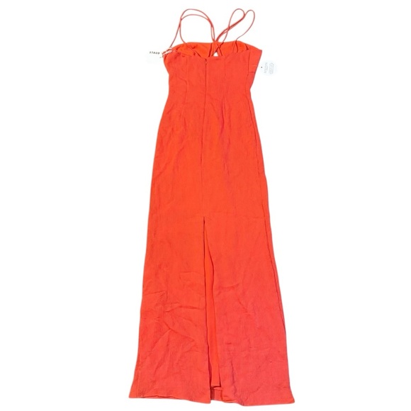 STAUD Gianna Front Keyhole Maxi Dress Ribbed Strappy cutout NWT Size 6 - Picture 5 of 6